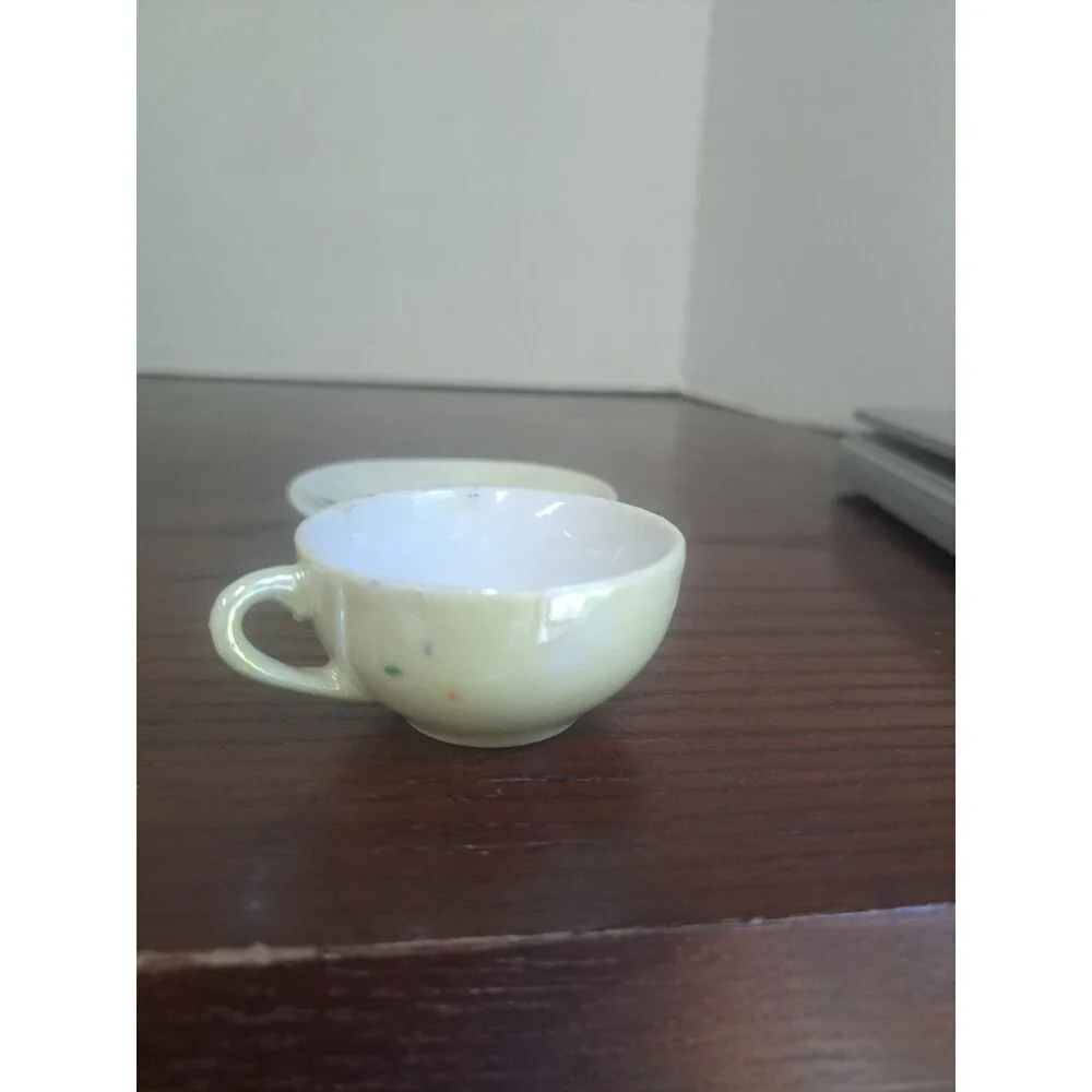 Vintage 1930s Minature Porcelain Floral Teacup And Saucer Set